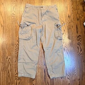 J.Crew Vintage Style Cargo Pants Khaki Tan Cotton Utility 34x32